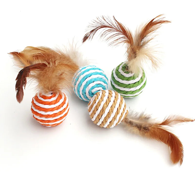 Cat Toy Stick Feather Wand With Bell Mouse Cage