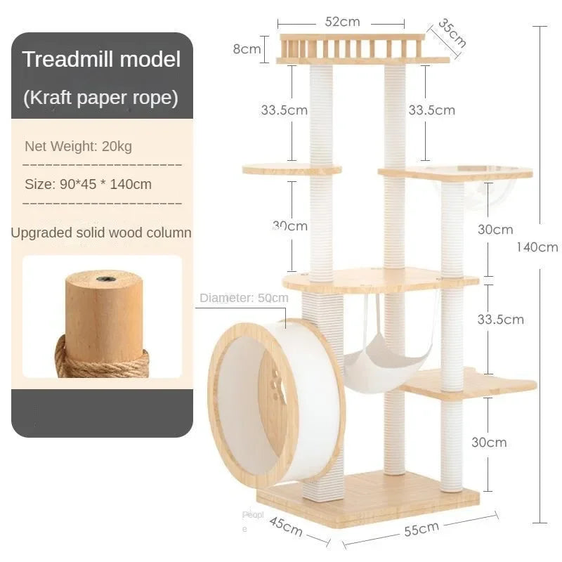 Fully Solid Wood Cat Climbing Frame