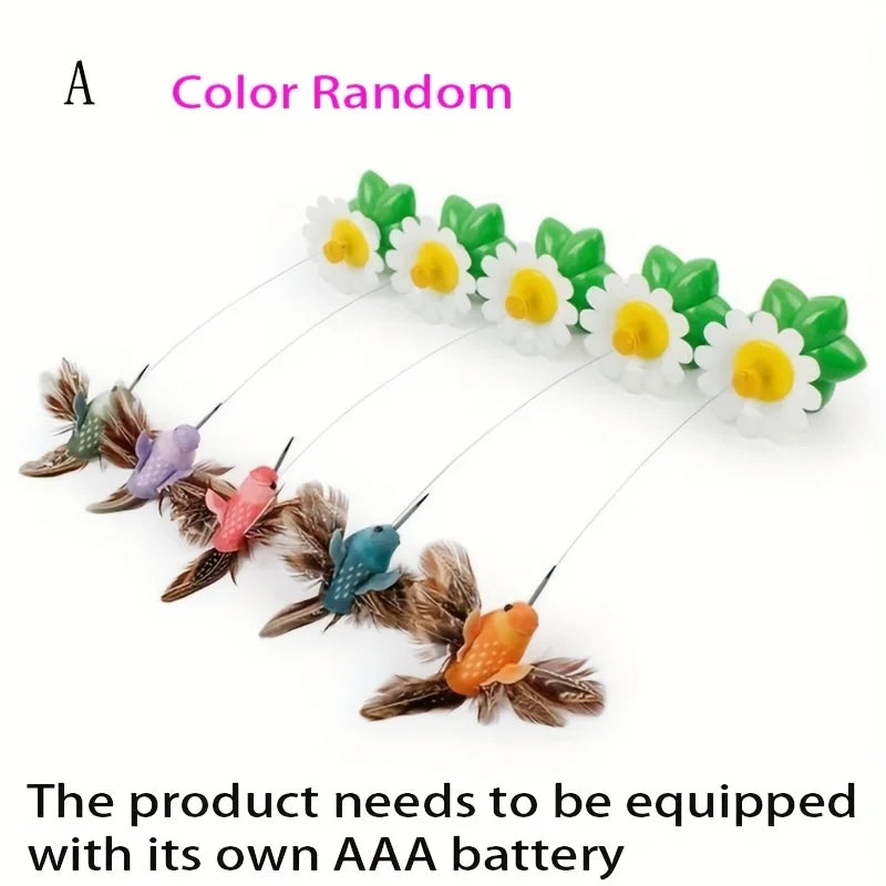 Rotating Electric Flying Butterfly Colorful Interactive Cat Dog Automatic Humming Bird Intelligence Training Rotating Funny Toys