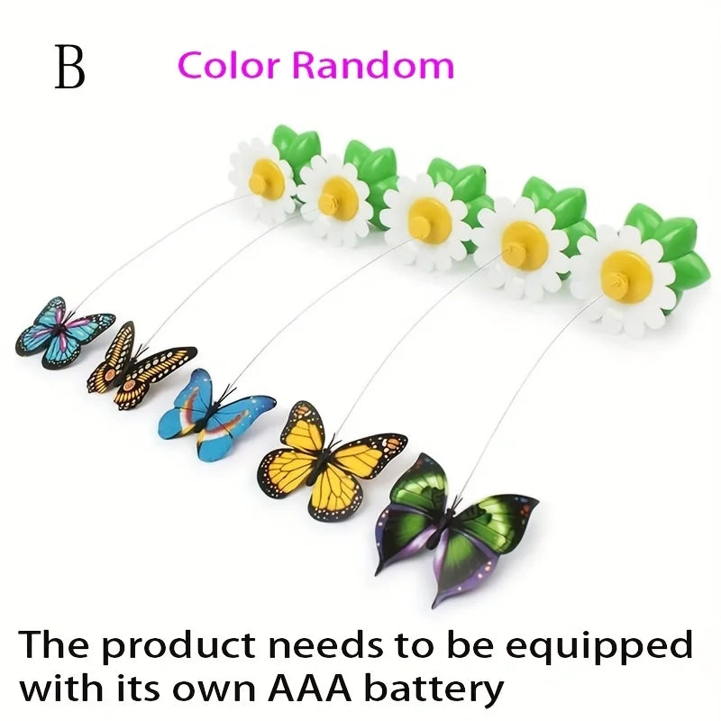 Rotating Electric Flying Butterfly Colorful Interactive Cat Dog Automatic Humming Bird Intelligence Training Rotating Funny Toys