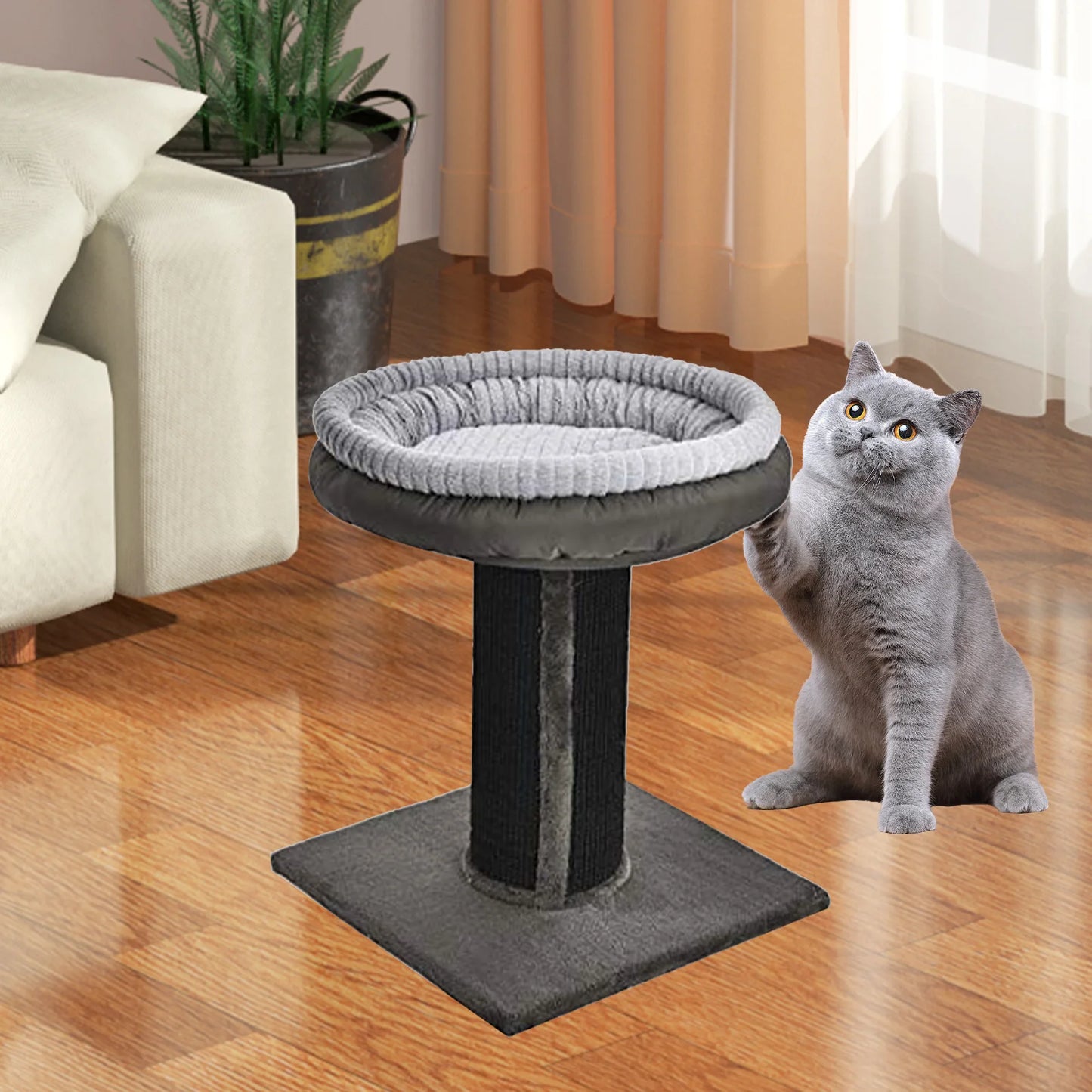 Large Cat Scratching Post with Platform Bed