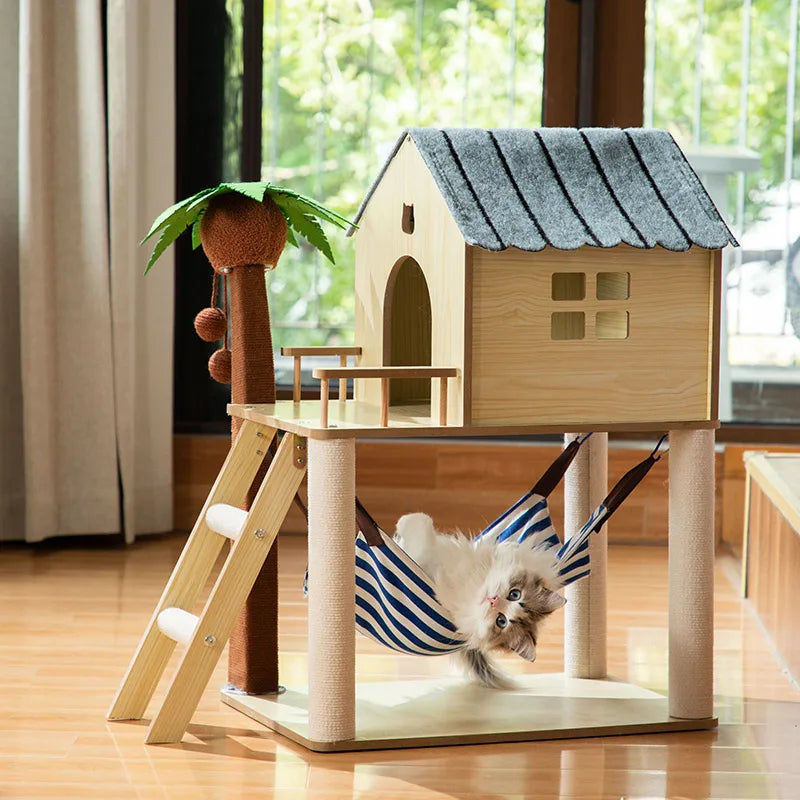 Cat Tree Wood Summer house