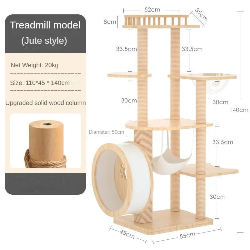 Fully Solid Wood Cat Climbing Frame