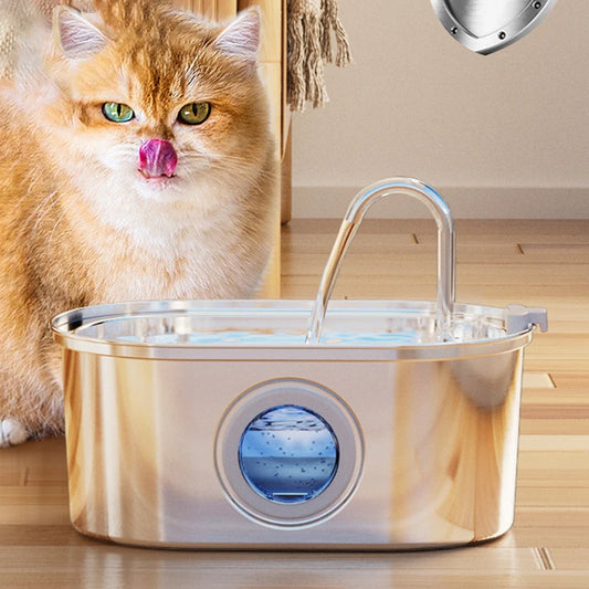 Stainless Steel Cat Fountain Automatic Pet Water Feeder